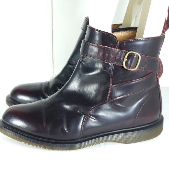 Dr. Martens Women's Teresa US 8 Leather Cherry Red Arcadia Buckle Ankle Boots - Picture 3 of 15